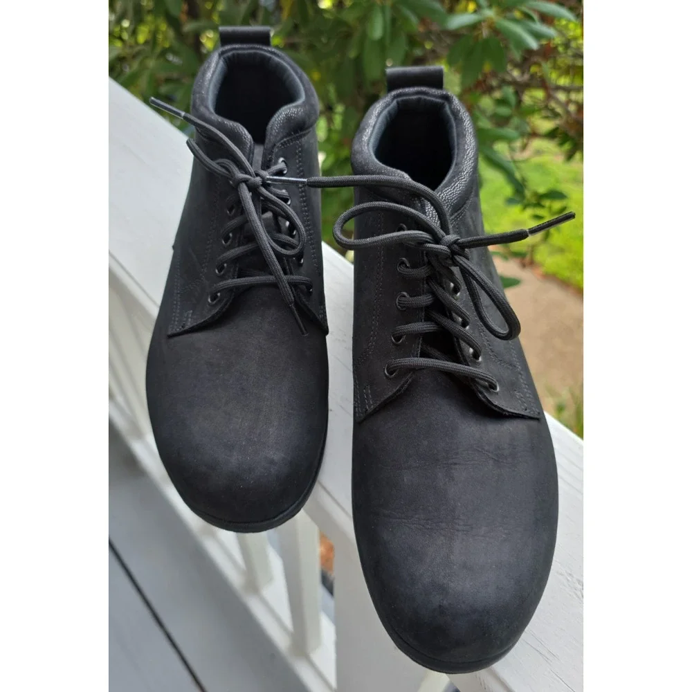 SAS Chukka Boots Black Nubuck Leather Slip Resistant Comfort Work Mens 10M